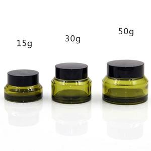 Empty Cosmetics Cream <strong>Ember</strong> Glass Jar with Black Crew <strong>Cup</strong> - Product Image 5