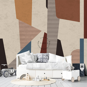 Carta <span class=keywords><strong>da</strong></span> parati geometrica colorata peeling e incollatura bohémien <span class=keywords><strong>murales</strong></span> di arte astratta - Product Image 4