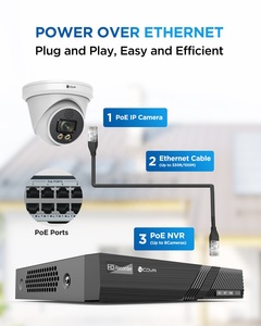 Système de caméra de sécurité CCTV 4COVR à 8 canaux, kit NVR POE 8CH 6X 5MP, conversation bidirectionnelle, projecteur couleur, surveillance à domicile et en entreprise - Product Image 3