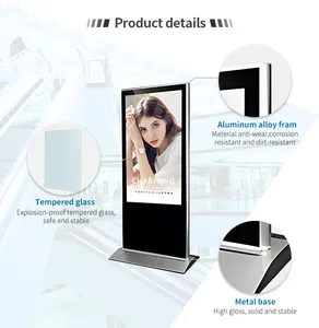 Reprodutores de publicidade LCD de piso Full Hd 4K com desenho ultrafino