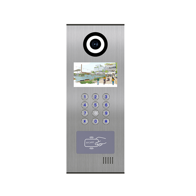Thinmoo Face Recognition Access Control Embedded RFID Card Reader Video Doorphone 7-inch LCD Screen Android 11 IP65 Waterproof