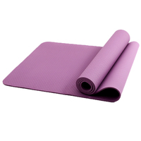 Zweifarbige TPE-Yogamatte, Rutschfest Stoßabsorbierend, Geruchlos, Dick & Breit für Heimtraining