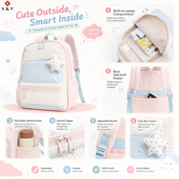 Mochila Escolar Ligera de Poliéster de 0.62 kg, Resistente al Agua, Gran Capacidad, para Estudiantes de Secundaria, para el Estudio Diario