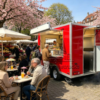 Mini-Food-Trailer Voll Ausgestatteter Hot Dog Pizza Food Truck Burger Edelstahl Imbisswagen mit Elektrischer Ausstattung