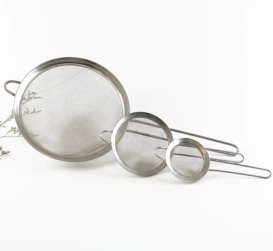 Eco Vriendelijke Mesh Metalen Zeef Zeef Set Keuken Koken Accessoires Roestvrij Staal Voedsel Vergiet