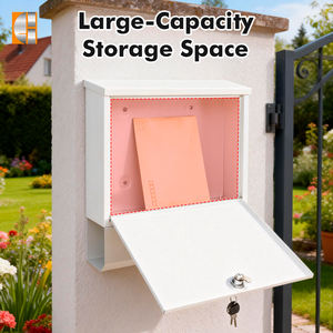 Buzón de Oficina de Acero Inoxidable con Recubrimiento en Polvo, Resistente al Agua, Montado en la Pared, con Capacidad de 16L, Antirrobo, para <span class=keywords><strong>Correo</strong></span> y Cartas - Product Image 3