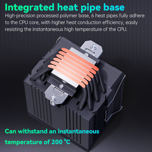 SNOWMAN 6ヒートパイプARGBカラーエアCPUクーラーファンPWM 4ピンシングルファンCPU冷却ファンIntel AMD Xeon用 - Product Image 6