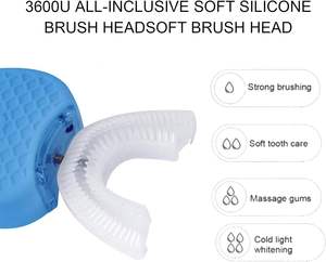 Vente en gros : Brosse à dents sonique intelligente automatique de type U, 4 modes, chargement USB, blanchiment des dents, lumière bleue, poils durs, usage domestique - Product Image 5