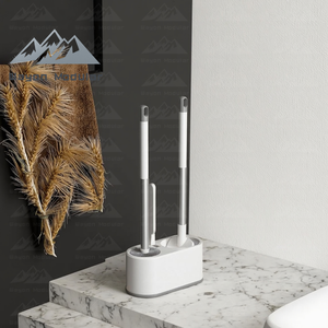 طقم فرشاة مرحاض وايون 2 في 1 مع حامل مزدوج برأس سيليكون وشعيرات للتنظيف العميق - Product Image 4