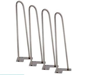 Heavy-Duty Black Chrome Powder Coated Iron Hairpin Design Coffee <b>Table</b> <b>Legs</b> Stylish 4pcs DIY Furniture for Hospital Living Room - Product Image 4
