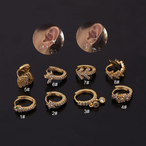 <span class=keywords><strong>Orecchini</strong></span> Ipoallergenici Hengsen Placcati Oro con Zirconi CZ a Forma di Serpente e Farfalla, <span class=keywords><strong>Orecchini</strong></span> a Cerchio Pendenti Clicker <span class=keywords><strong>per</strong></span> <span class=keywords><strong>Piercing</strong></span> Cartilagine e <span class=keywords><strong>Trago</strong></span> - Product Image 1