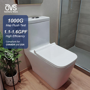 Ovs cupc gốm WC Siphon Đỏ bừng nhà vệ sinh commode vuông một mảnh nhà vệ sinh với bản đồ tuôn ra 1000G chất lượng cao điền vào van - Product Image 1