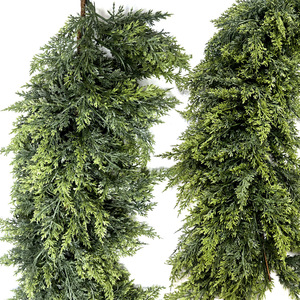 Guirlande artificielle de feuilles de cèdre et de cyprès de 1,80 m pour décoration de Noël, en plastique - Product Image 4