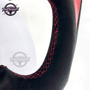 Volante Deportivo Personalizado de Gamuza con Agarres de Fibra de Carbono Real para <span class=keywords><strong>Ford</strong></span> <span class=keywords><strong>Mustang</strong></span> GT Cobra SVT Saleen Roush 1999-2004, <span class=keywords><strong>Precio</strong></span> Neto - Product Image 2