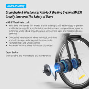 Bicicletas Eléctricas Compartidas YIMI <span class=keywords><strong>de</strong></span> Larga Duración y Rendimiento Estable, Control por Aplicación IOT 4G, Alquiler Urbano, Certificación CE EN15194 - Product Image 3