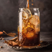 Verres à bière 16oz 480ml, tasse de Soda par Sublimation, verre en forme de canette de bière avec couvercle en bambou et paille