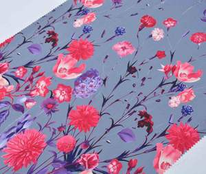 高級カスタムシルキーサテンカスタム両面デジタルプリント花柄生地スカーフショールヒジャーブスーダン女性Toubソマリアディラックシルクのような - Product Image 1