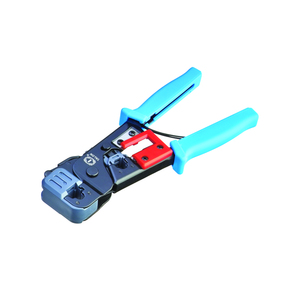 Kit de herramientas para cables de red: crimpadora, cortadora, probador, RJ45, RJ11, USB, acero aleado, mango de goma LE-2810R - Product Image 2