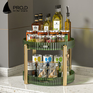 Boîte <span class=keywords><strong>de</strong></span> rangement multifonctionnelle à double couche rotative domestique - Product Image 4