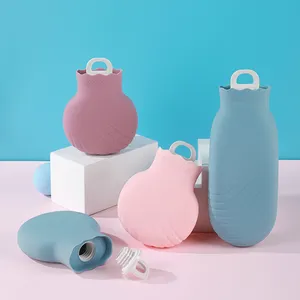Yeniden kullanılabilir kış sıcak kaleci, sıcak su şişesi silikon kauçuk sıcak su torbası/