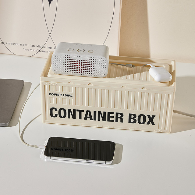 Xinhang Waterproof Dust-proof Desktop Plastic Storage Box with Cord Organizer Multifunctional Cable Management for Living Room