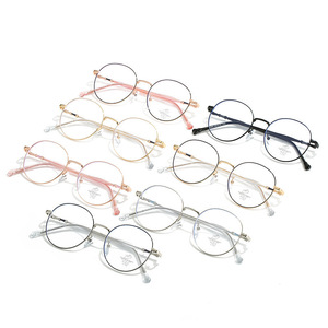 Gafas redondas de metal anti luz azul para adultos con lentes planas y protección UV - Product Image 3