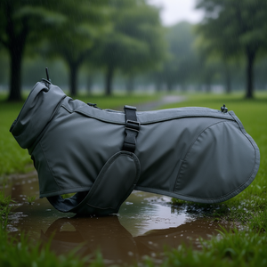 Manteau pour chien Limoux L 55 cm gris pierre, vêtements imperméables pour animaux de compagnie - Product Image 3