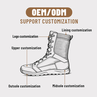 Bottes tactiques antidérapantes en nylon et cuir noir personnalisées pour homme, vente en gros d'usine recommandée