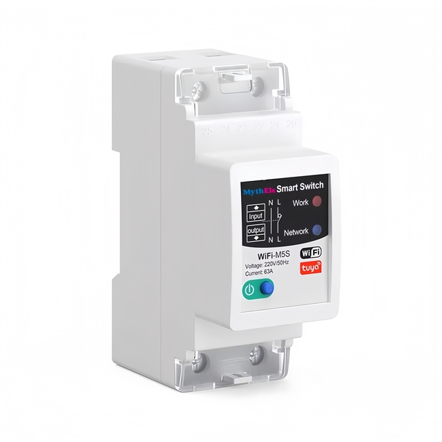 WIFI Smart Switch 2P 63A with Voltage Current and Leakage protection for Smart Home