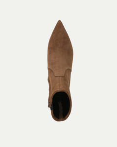 Factory Direct Winter Autumn Women Brown Suede <strong>Ankle</strong> <strong>Boots</strong> Pointed Toe <strong>Kitten</strong> <strong>Heel</strong> Custom Logo Office Casual Wholesale OEM ODM - Product Image 2