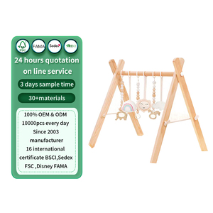 Custom Wooden Baby Gym Foldable Baby Play Gym and Wooden Frame Activity Center with Montessori Toys