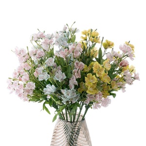 Fleur artificielle CallaFloral, orchidée dansante jaune et bleue, tissu tissé, décoration d'intérieur, bouquet de mariage - Product Image 5