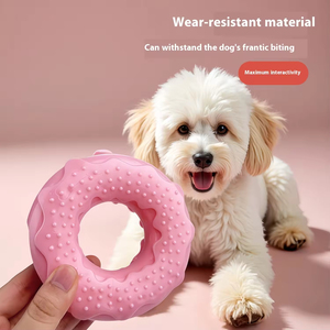 Giocattolo per Cani a Forma di Ciambella Ecologico Vendita Calda Palla da Masticare in Silicone Resistente con Dispenser di Cibo per Alleviare la Noia - Product Image 3