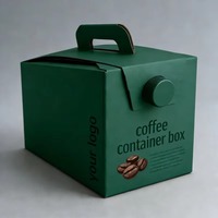 Boîte à café et boissons en papier kraft durable, jetable, biodégradable, écologique, recyclable, avec impression numérique et poignée, pour restaurants