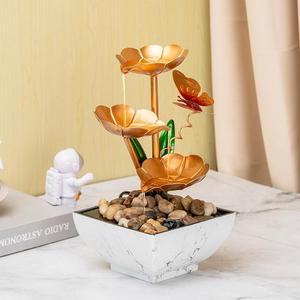 Iron Butterfly Desktop Water Feature Bronze Gold Flower Design Tabletop <b>Vase</b> Office Living Room Decor Gift - Product Image 1