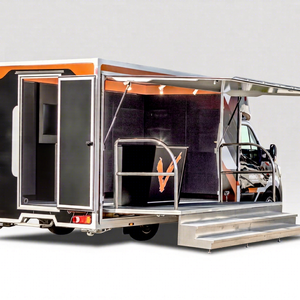 Camion de restauration mobile en acier inoxydable de 5,8 m avec espace de préparation intégré, véhicule de restauration extérieure - Product Image 1