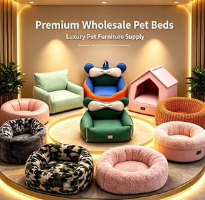 Wholesale All-Season Pet Bed Series Durable Frame & Soft Cushion Dog <b>Cat</b> Beds for Indoor Home Us - Product Image 1