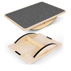 Planche de bois d'équilibre portable pour adultes planche oscillante antidérapante 350LBS pour équipement de physiothérapie planche inclinée en bois - Product Image 1