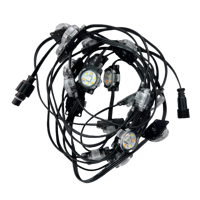 20 Pixels DC24V WS2805 RGBIC + CCT 5 couleurs 3cm rond adressable LED permanent extérieur maison avant-toit lumières 3Pin fil noir IP68