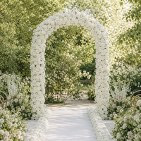 Guirlande de fleurs artificielles élégante en roses blanches de 2 m, décoration de chemin d'accès pour mariage à l'hôtel, guirlande de fond pour allée de mariage