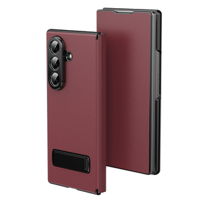 Étui de protection pliable en cuir PU avec support métallique et placage électrolytique pour <span class=keywords><strong>Samsung</strong></span> Z Fold 7 - Product Image 5