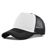 Gorra de béisbol de 5 paneles transpirable de color sólido, visera de malla de sarga alta, sombrero de terciopelo de ala grande para el sol con publicidad de puntos elegante