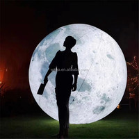 Boule de lune gonflable géante à LED et décoration de globe, matériau Oxford/PVC, 16 couleurs, ventilateur intégré