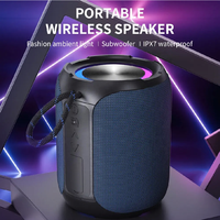 Altavoz Portátil Inalámbrico con Sonido Envolvente LED RGB, Subwoofer Potente, Micrófono USB, Mini Boombox para Fiestas en Casa, Resistente al Agua, con Batería