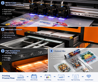 Nouvelle imprimante UV à plat automatique avec encre éco-solvant et table de convoyage pour feuilles, machine d'impression numérique multi-stations pour transfert textile