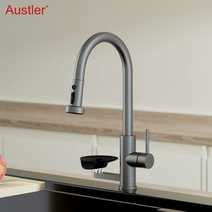 Großhandel Mattschwarz Einhand-Keramik ventil Ausziehbare Küchen spüle Wasserhähne Wasserhahn mit Cup Washer Glass Rinser - Product Image 5
