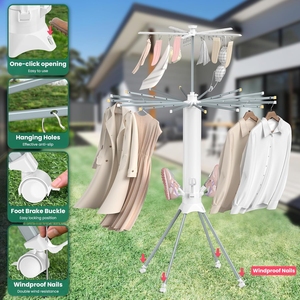 Octopus Shaped Folding Outdoor Drying Rack Portable Foldable Design for <strong>Over</strong> <strong>Doors</strong> Hanging Clothes Drying Rack with <strong>Hooks</strong> - Product Image 2