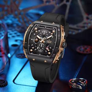 Reloj de Cuarzo LIGE Deportivo Casual Cuadrado para Hombre, Relojes de Negocios de Alta Gama, a la Moda, Resistente al Agua 50M, Fecha Automática, Cronógrafo de Silicona - Product Image 6