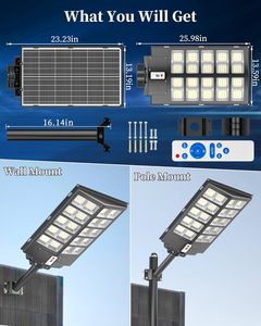 500W/1000W/1500W High Lumen <b>LED</b> IP65 ABS <b>Motion</b> <b>Sensor</b> Solar Powered Waterproof Road Security Outdoor Street <b>Light</b> Plastic - Product Image 5