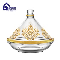 Vente en gros d'usine de nouveau verre de conservation des aliments grand mini verre marocain style arabe bol de dates de tajine style arabe personnalisé dates